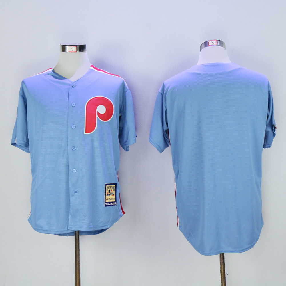 Men Philadelphia Phillies Blank Light Blue Throwback MLB Jerseys